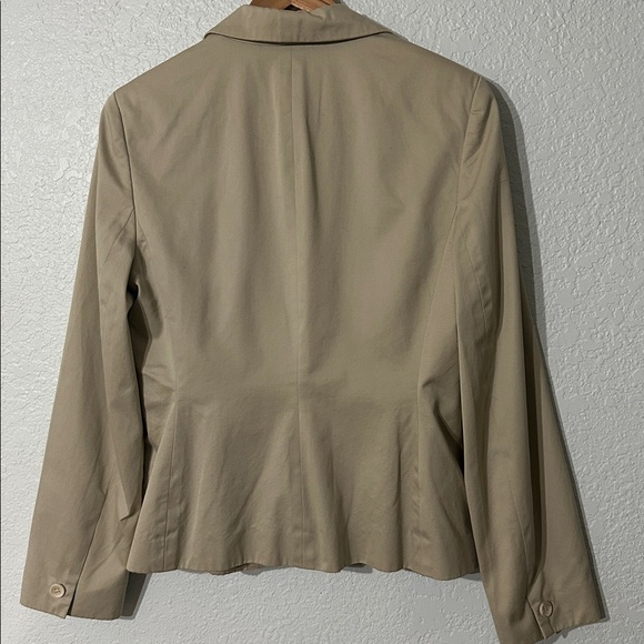 LOFT Women Beige Blazer Cotton Size 8 - Picture 6 of 6